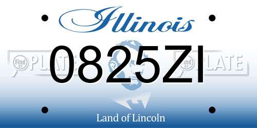 0825ZI Illinois License Plate