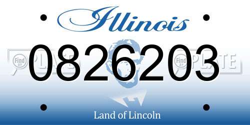 0826203 Illinois License Plate