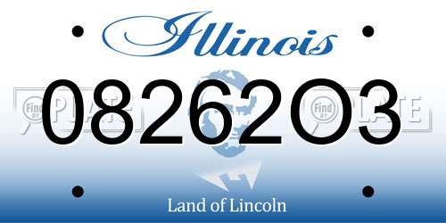 08262O3 Illinois License Plate