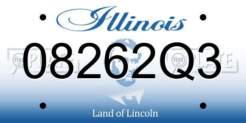 08262Q3 Illinois License Plate