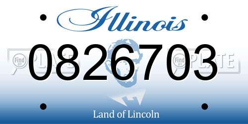 0826703 Illinois License Plate