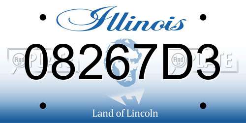 08267D3 Illinois License Plate