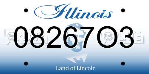 08267O3 Illinois License Plate