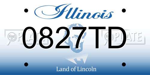 0827TD Illinois License Plate