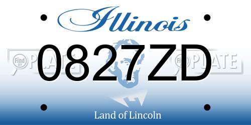 0827ZD Illinois License Plate
