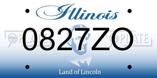 0827ZO Illinois License Plate