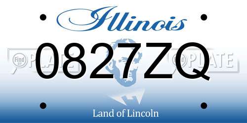0827ZQ Illinois License Plate
