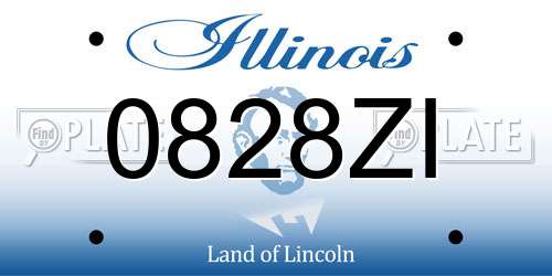 0828ZI Illinois License Plate