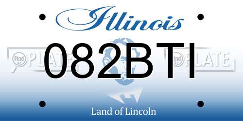 082BTI Illinois License Plate