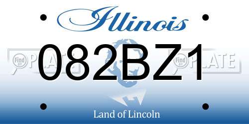 082BZ1 Illinois License Plate