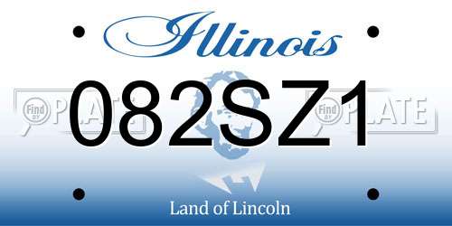 082SZ1 Illinois License Plate