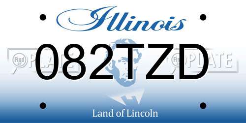 082TZD Illinois License Plate
