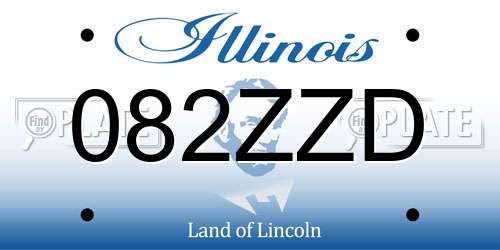 082ZZD Illinois License Plate