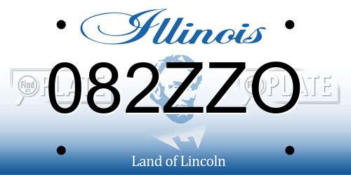 082ZZO Illinois License Plate