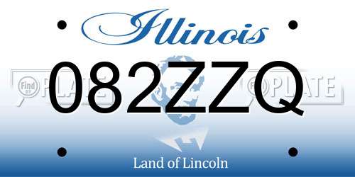 082ZZQ Illinois License Plate