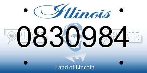 0830984 Illinois License Plate