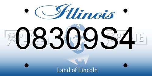 08309S4 Illinois License Plate