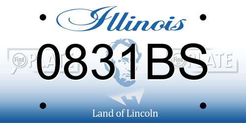 0831BS Illinois License Plate