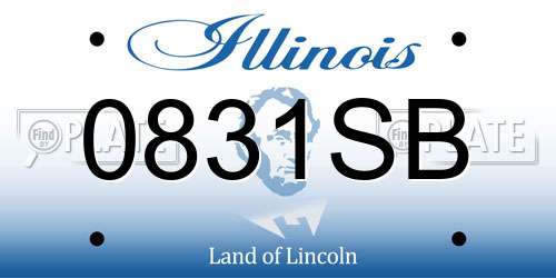 0831SB Illinois License Plate