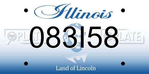 083I58 Illinois License Plate
