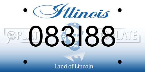 083I88 Illinois License Plate
