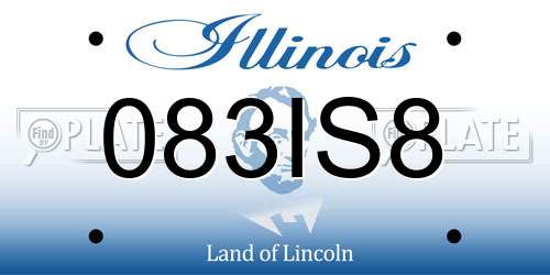 083IS8 Illinois License Plate