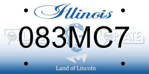 083MC7 Illinois License Plate