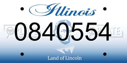 0840554 Illinois License Plate