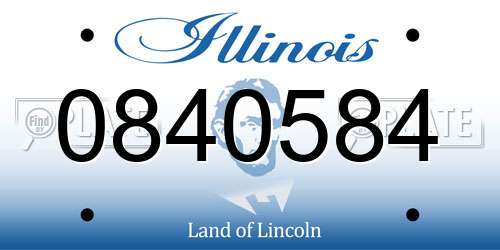 0840584 Illinois License Plate