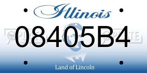 08405B4 Illinois License Plate