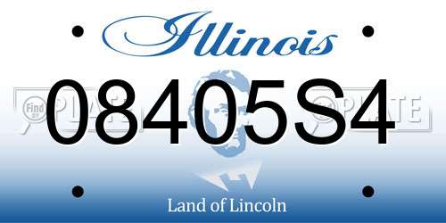 08405S4 Illinois License Plate