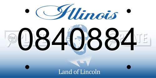 0840884 Illinois License Plate
