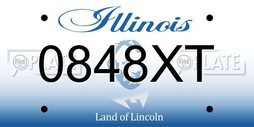 0848XT Illinois License Plate