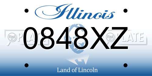 0848XZ Illinois License Plate