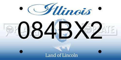 084BX2 Illinois License Plate