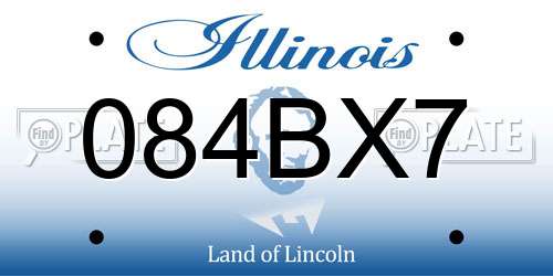 084BX7 Illinois License Plate