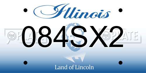 084SX2 Illinois License Plate