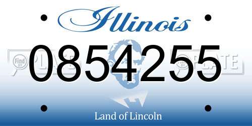 0854255 Illinois License Plate
