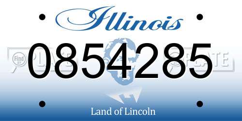 0854285 Illinois License Plate