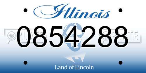 0854288 Illinois License Plate