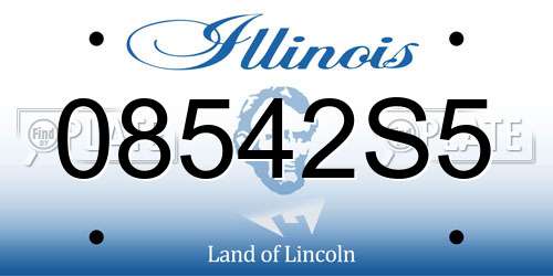 08542S5 Illinois License Plate