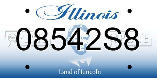 08542S8 Illinois License Plate