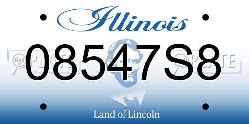 08547S8 Illinois License Plate