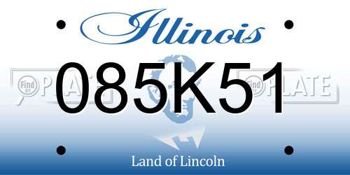 085K51 Illinois License Plate