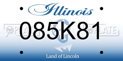 085K81 Illinois License Plate