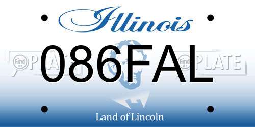 086FAL Illinois License Plate