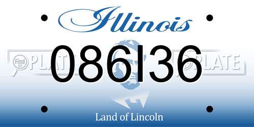 086I36 Illinois License Plate