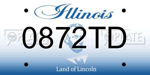 0872TD Illinois License Plate