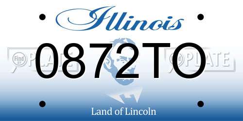 0872TO Illinois License Plate