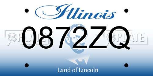 0872ZQ Illinois License Plate